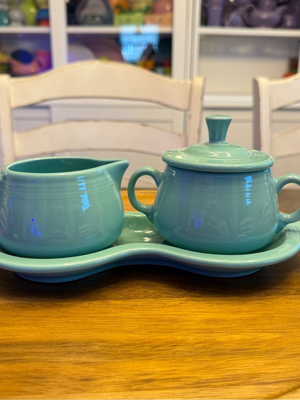 Fiesta Seamist Sugar and Creamer set